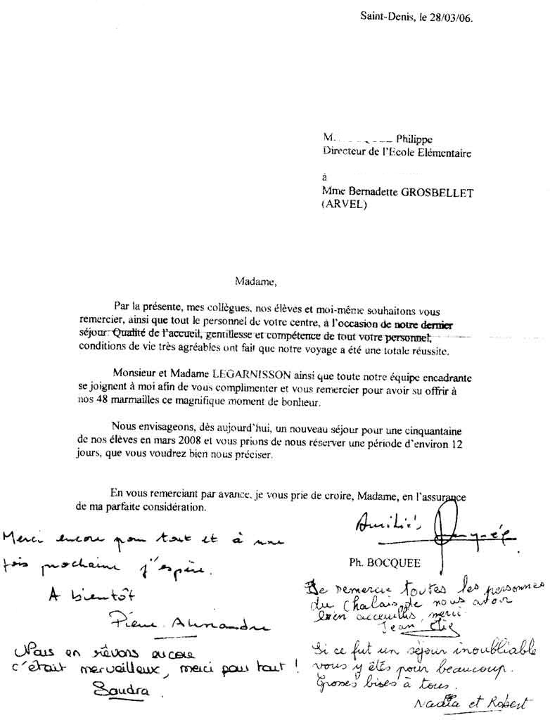 reunion lettre