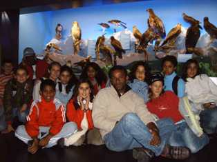 Devant les rapaces au Museum d'Histoires Naturelles